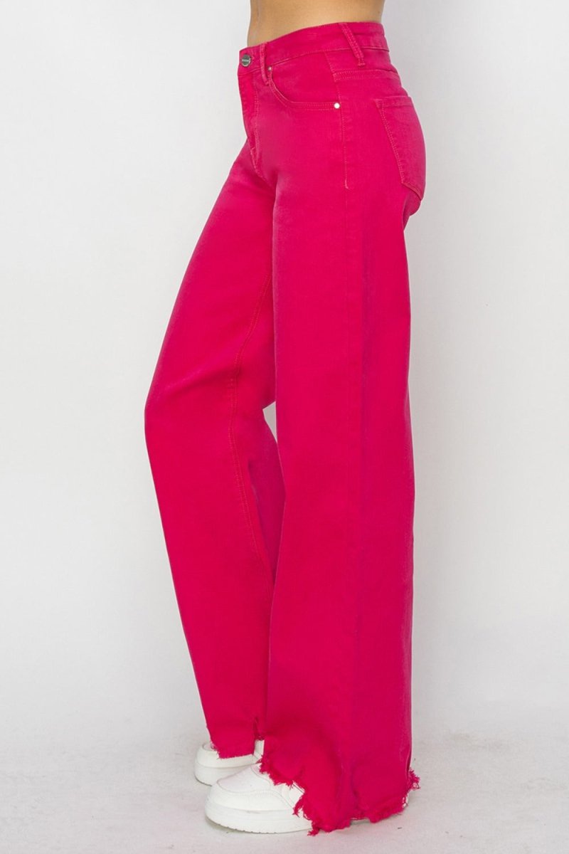 RISEN High Rise Wide Leg Jeans - Bottoms