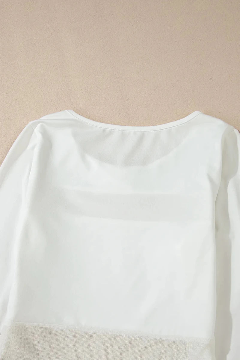 Round Neck Long Sleeve Bodysuit - 