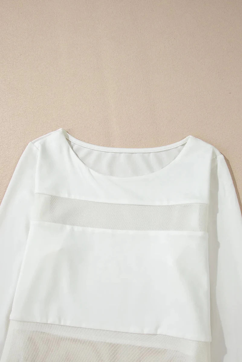 Round Neck Long Sleeve Bodysuit - 