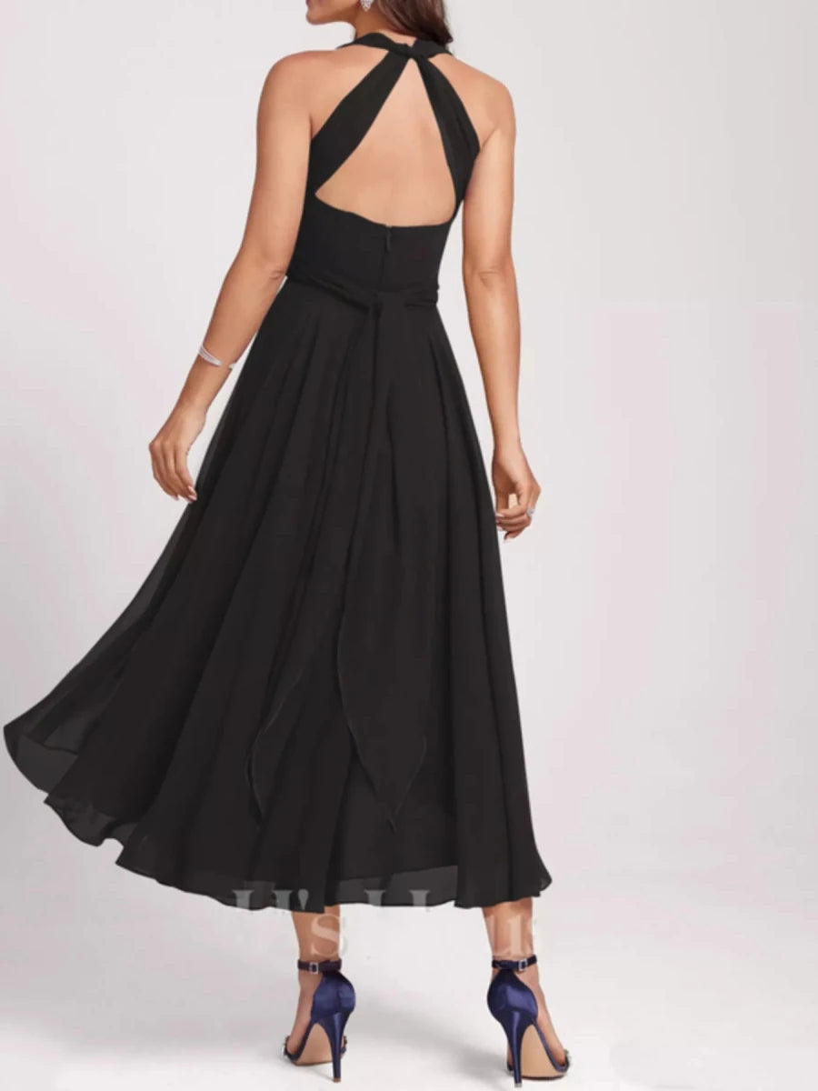 Ruched A - Line Midi Dress - 