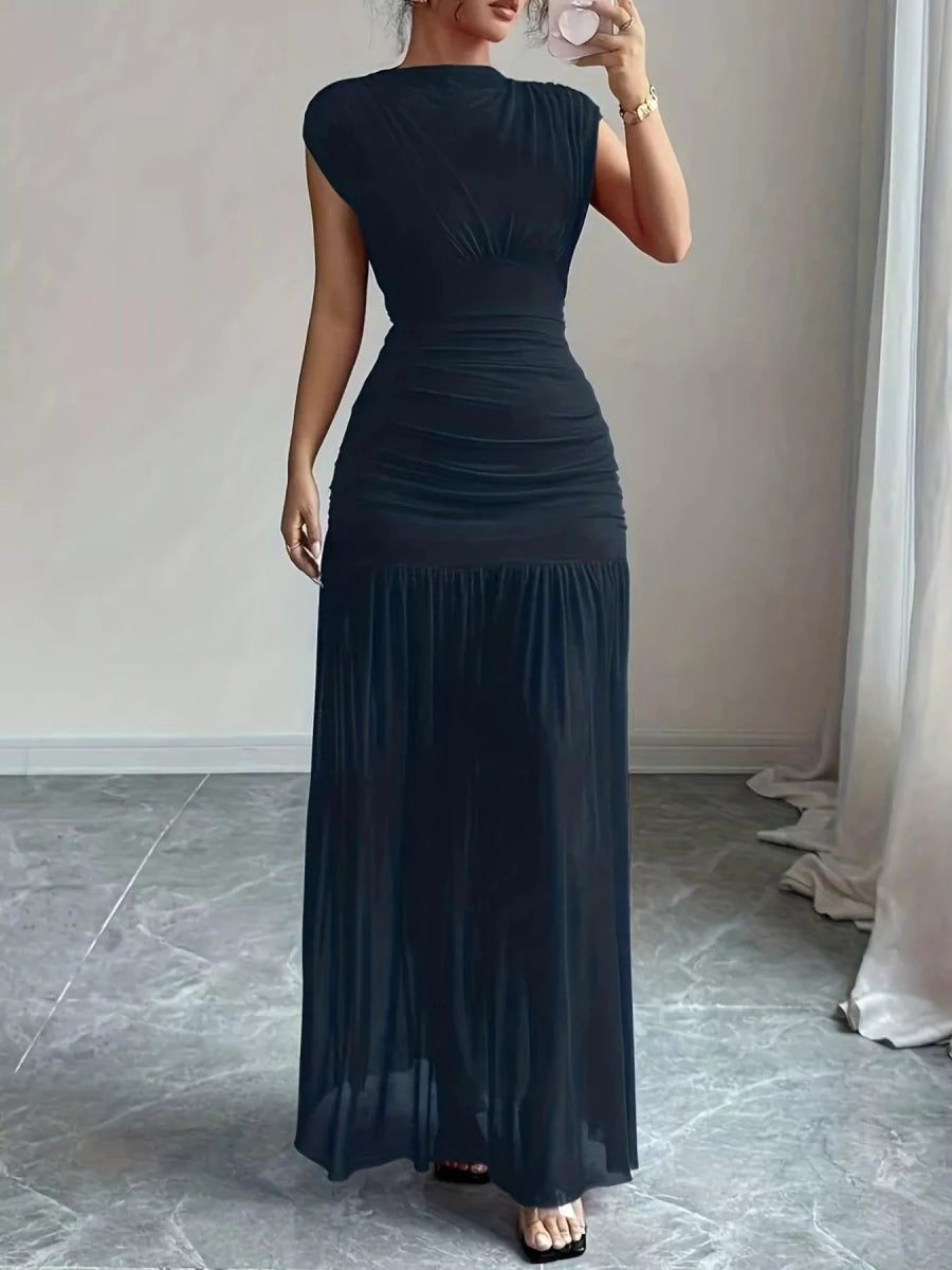 Ruched Bodycon Maxi Dress - 