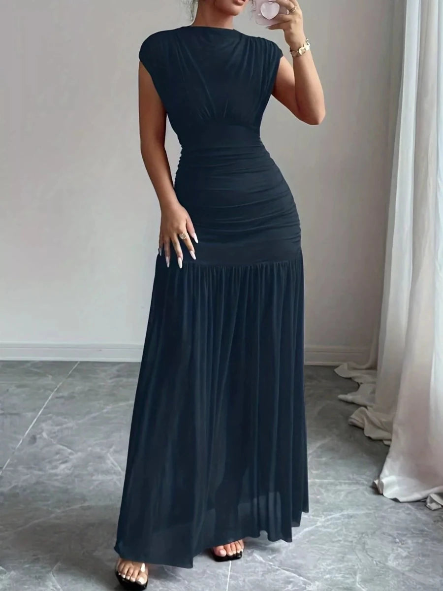 Ruched Bodycon Maxi Dress - 