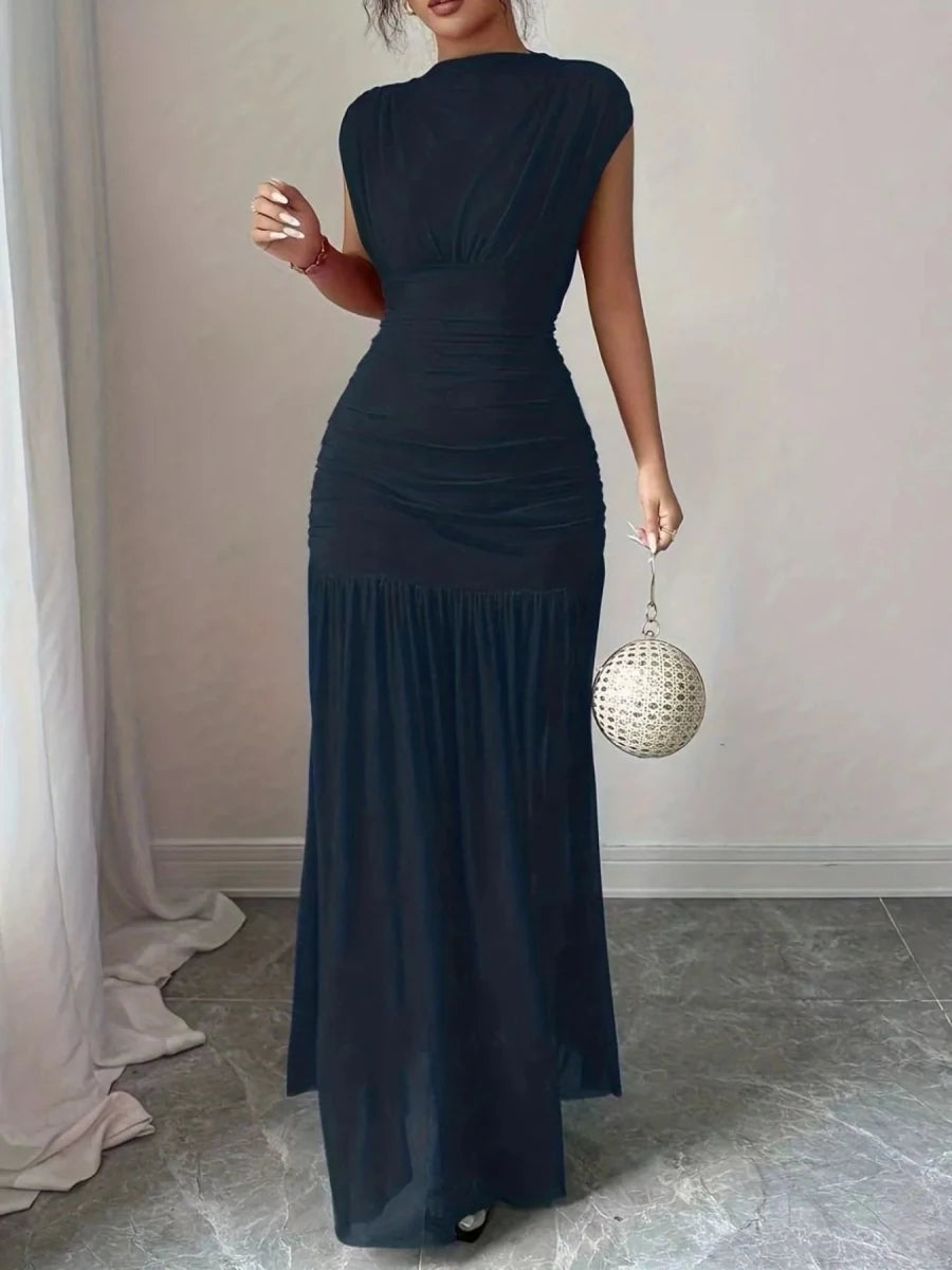 Ruched Bodycon Maxi Dress - 