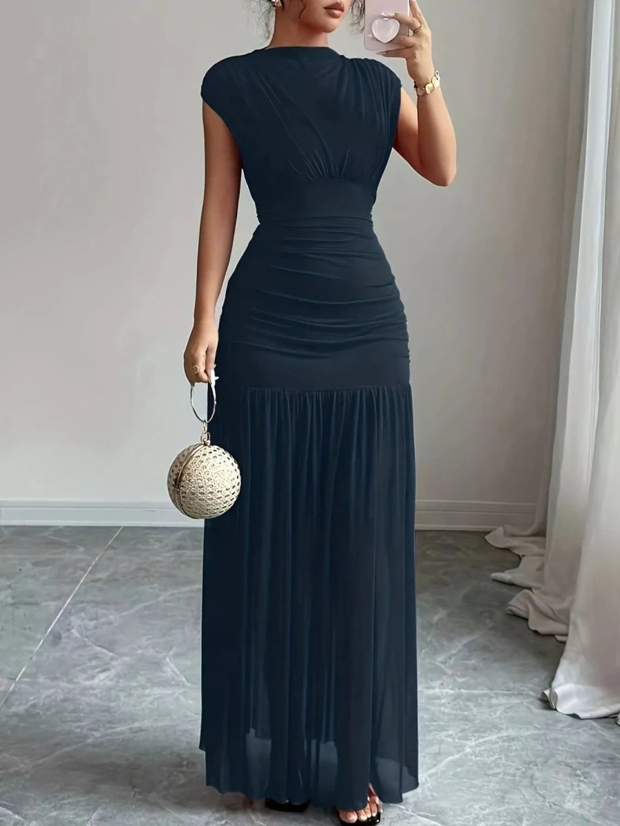 Ruched Bodycon Maxi Dress - 