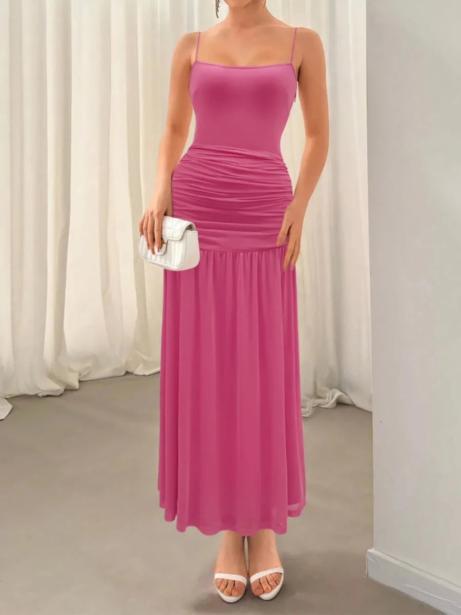 Ruched Maxi Cami Dress - 