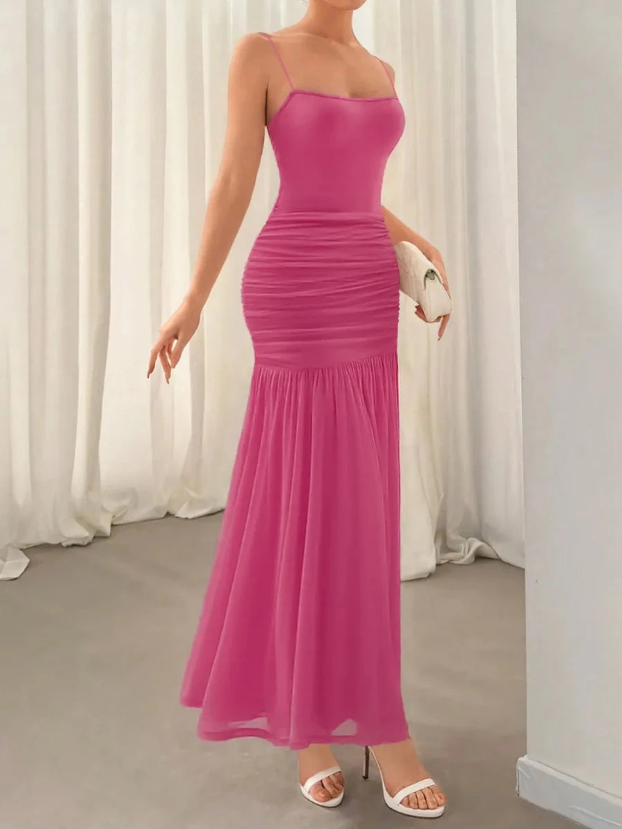 Ruched Maxi Cami Dress - 
