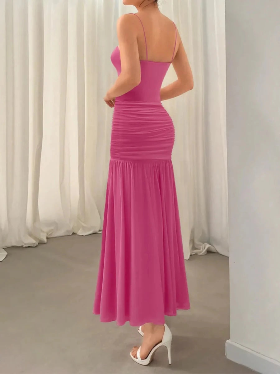 Ruched Maxi Cami Dress - 