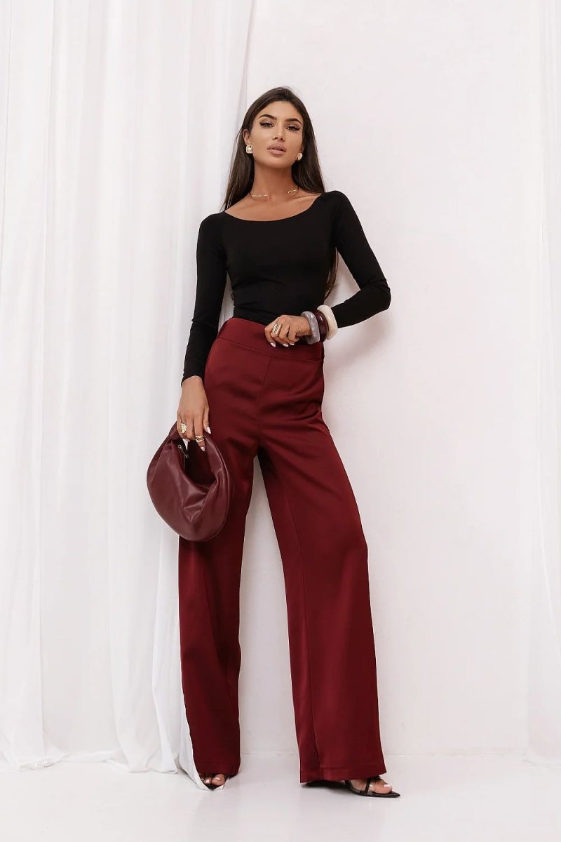 Satin Diva Pants Turquoise Elegant - 
