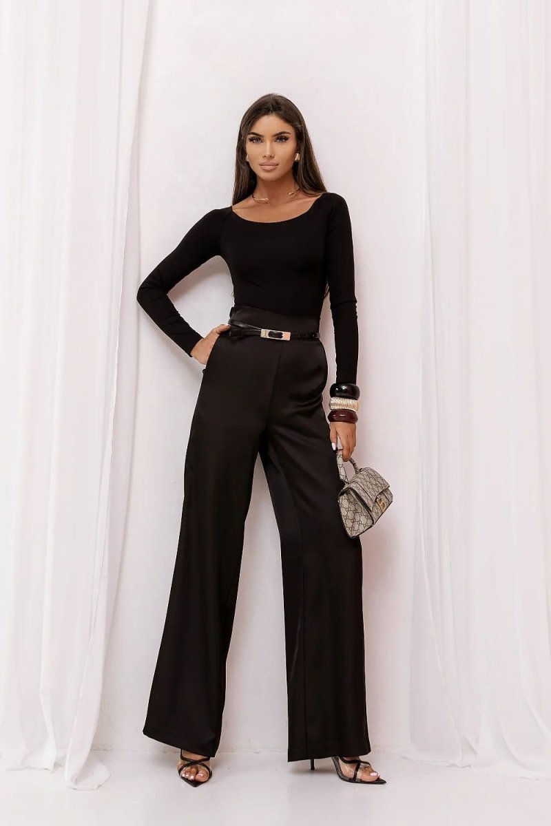 Satin Diva Pants Turquoise Elegant - 