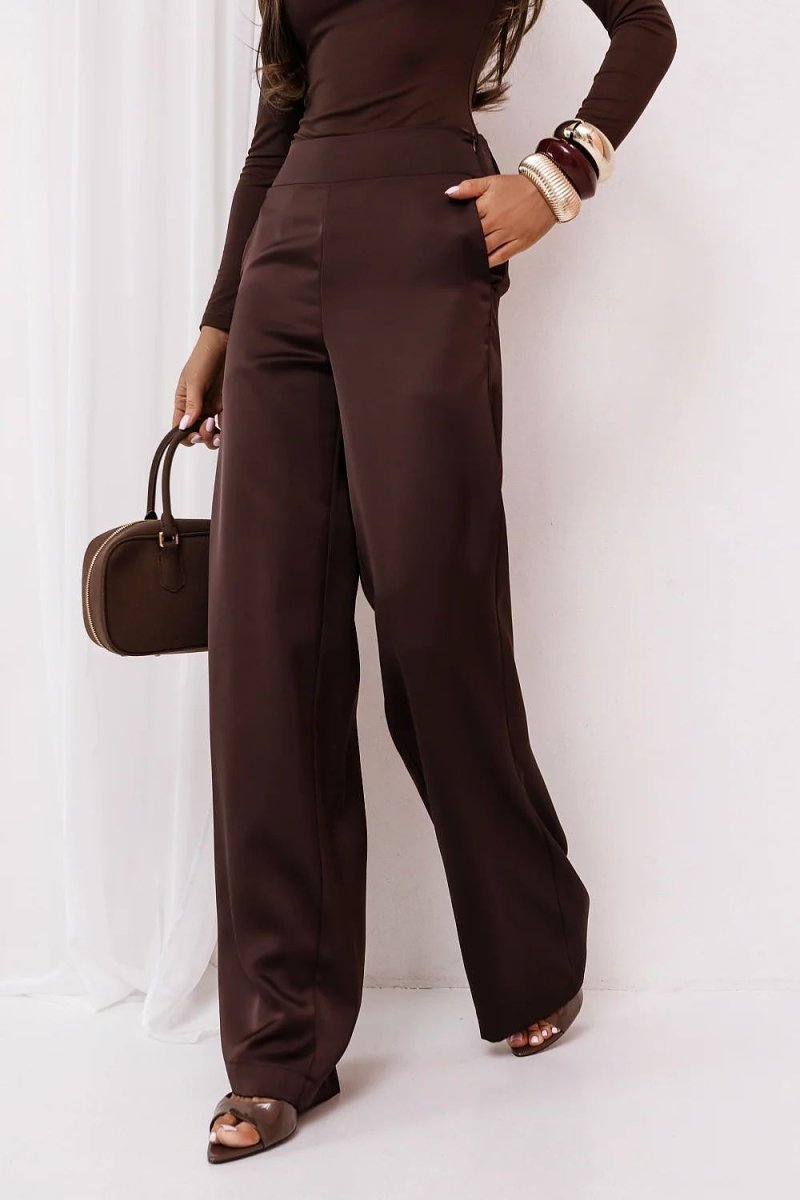 Satin Diva Pants Turquoise Elegant - 