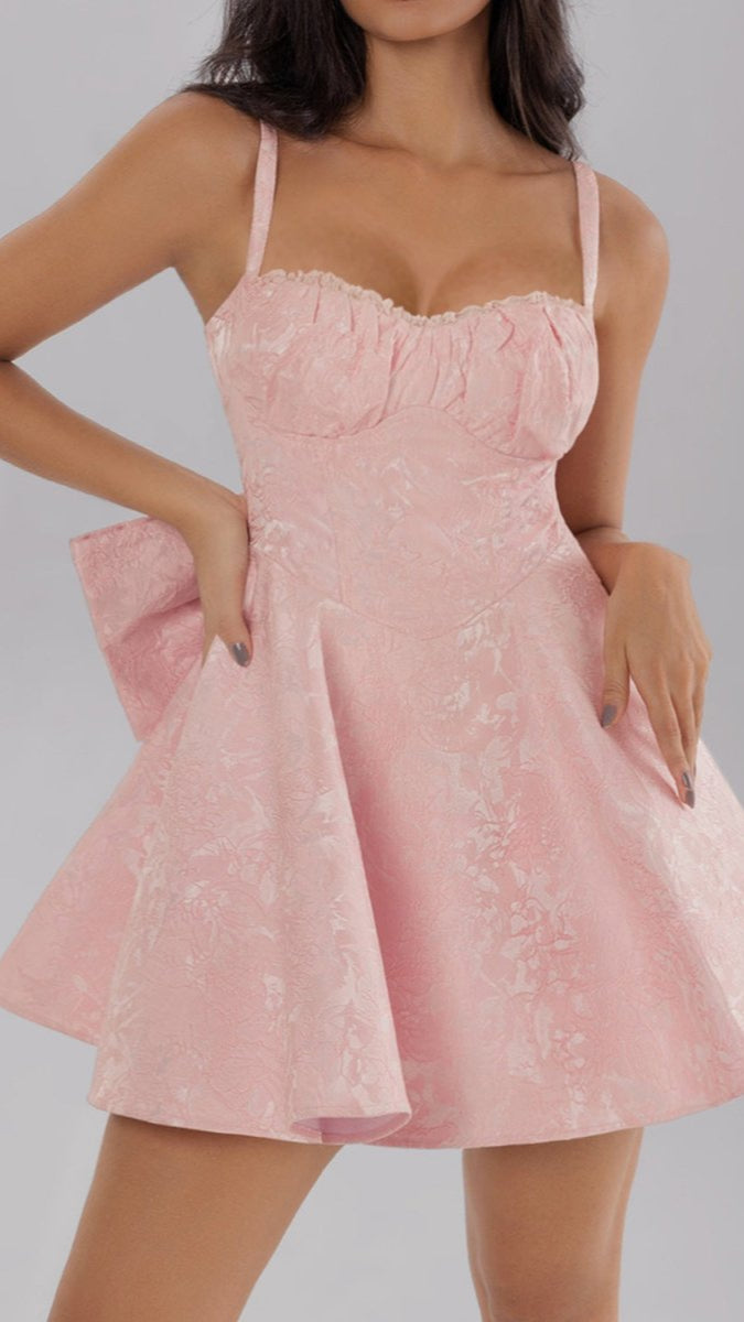 Satin Mini Cami Dress with Bow - New Arrivals
