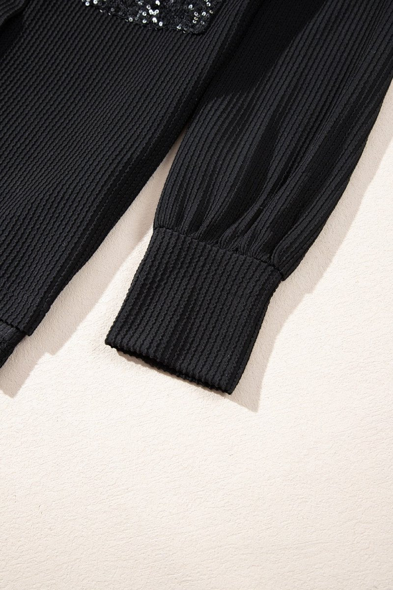 Sequin Button Up Dropped Shoulder Jacket - Outerwear