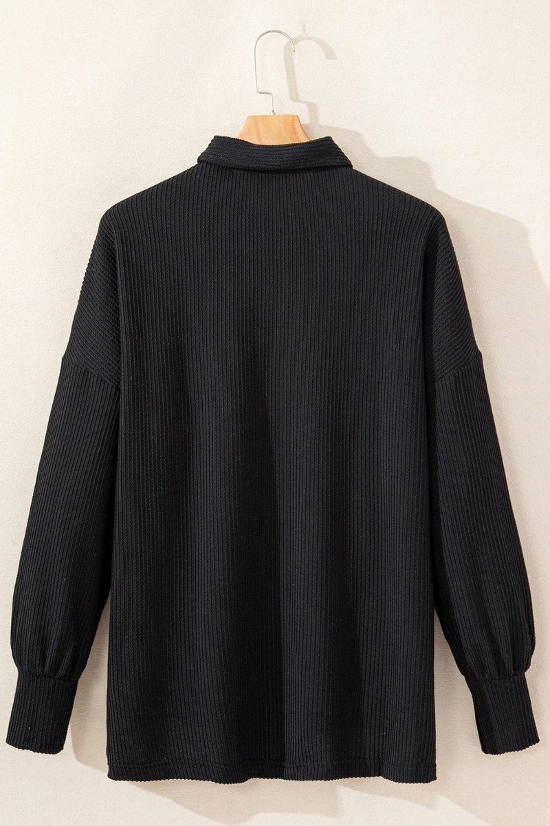 Sequin Button Up Dropped Shoulder Jacket - Outerwear