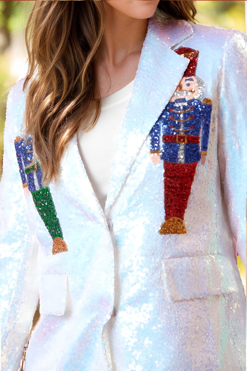 Sequin Nutcracker Long Sleeve Blazer - Blazer Suit