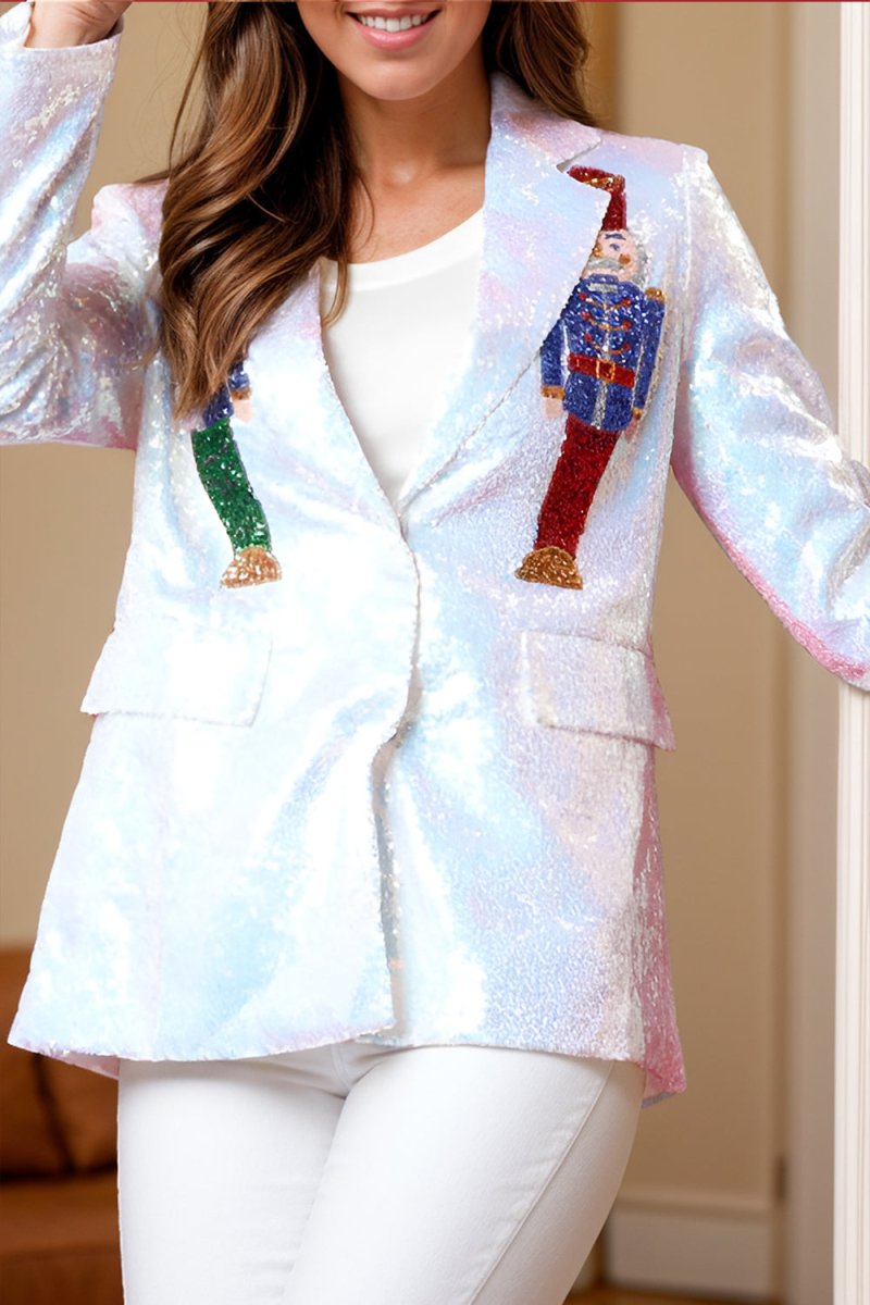 Sequin Nutcracker Long Sleeve Blazer - Blazer Suit