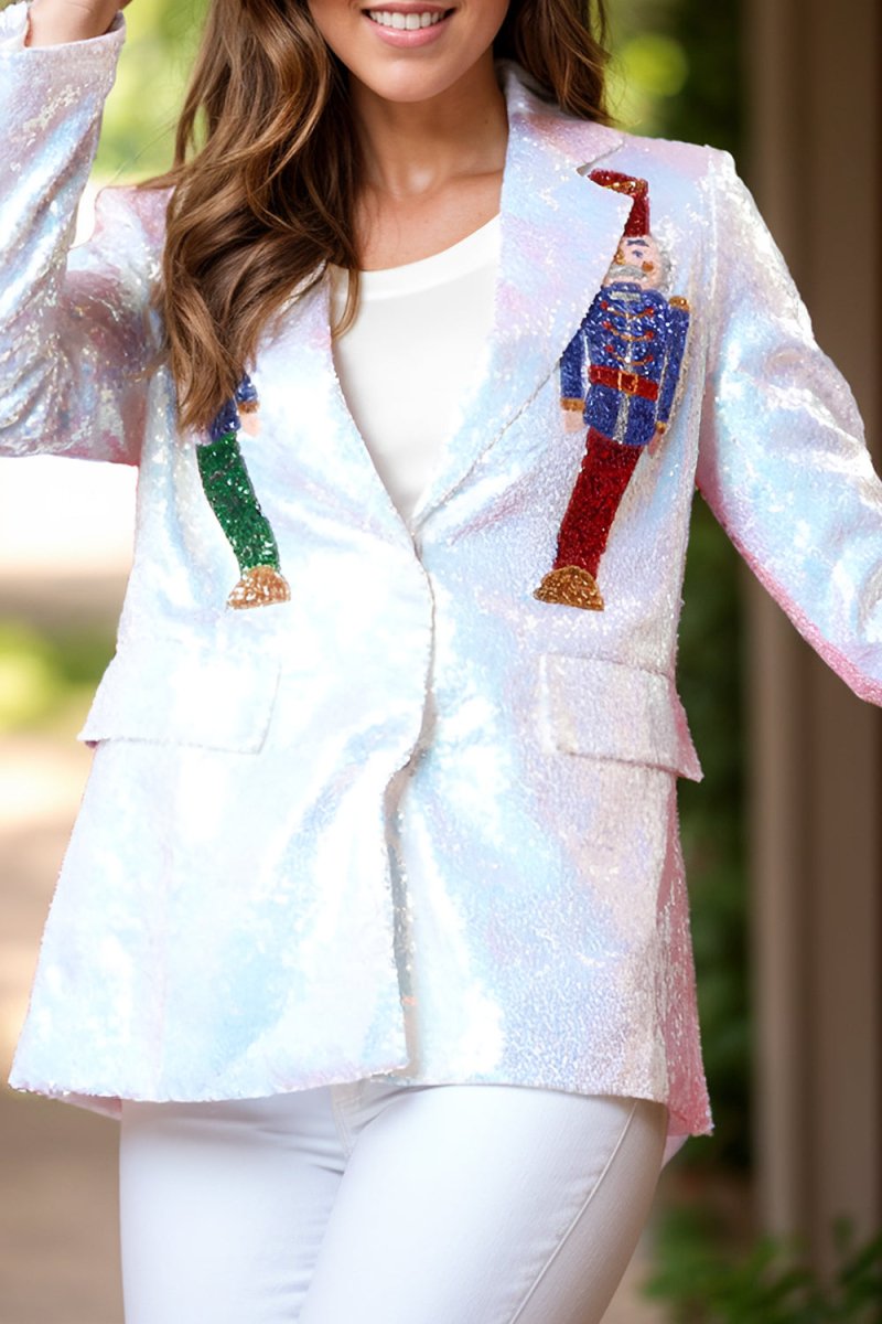 Sequin Nutcracker Long Sleeve Blazer - Blazer Suit