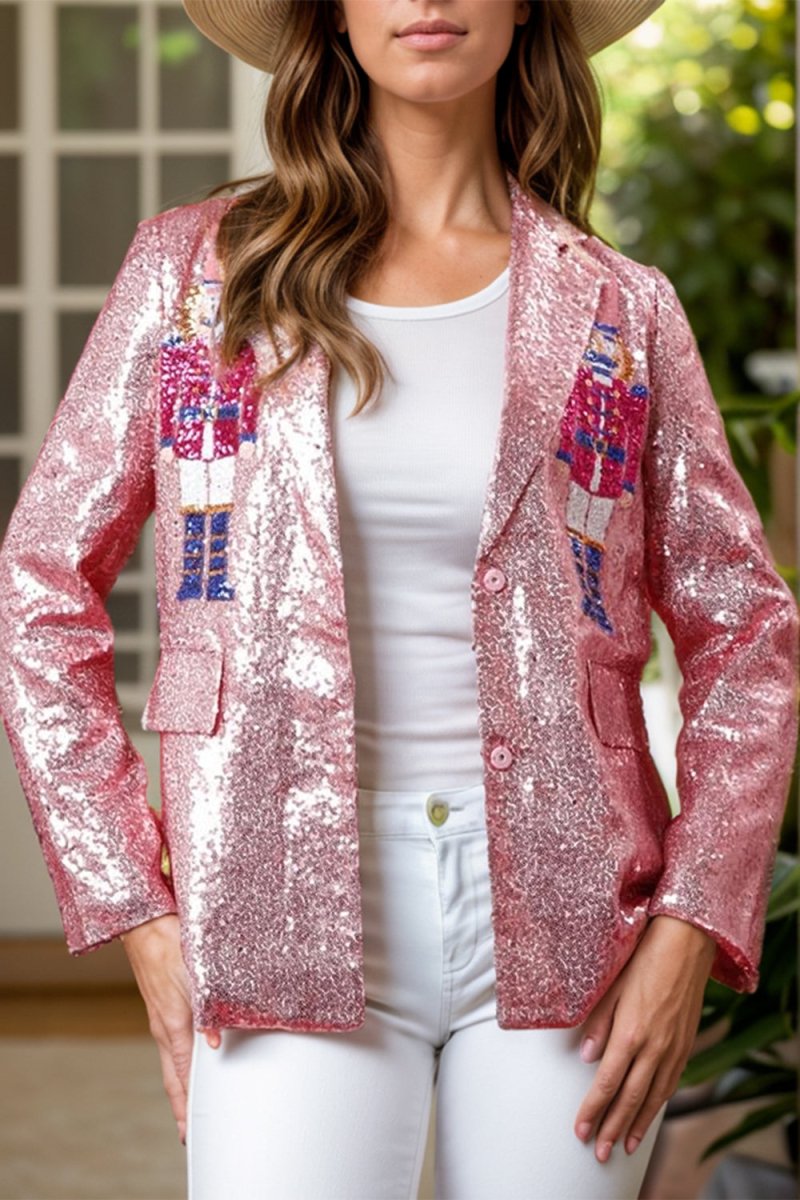Sequin Nutcracker Long Sleeve Blazer - Blazer Suit