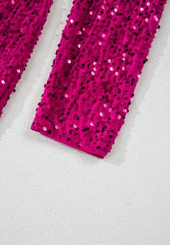 Sequin Ruched Sheer Mini Dress - 