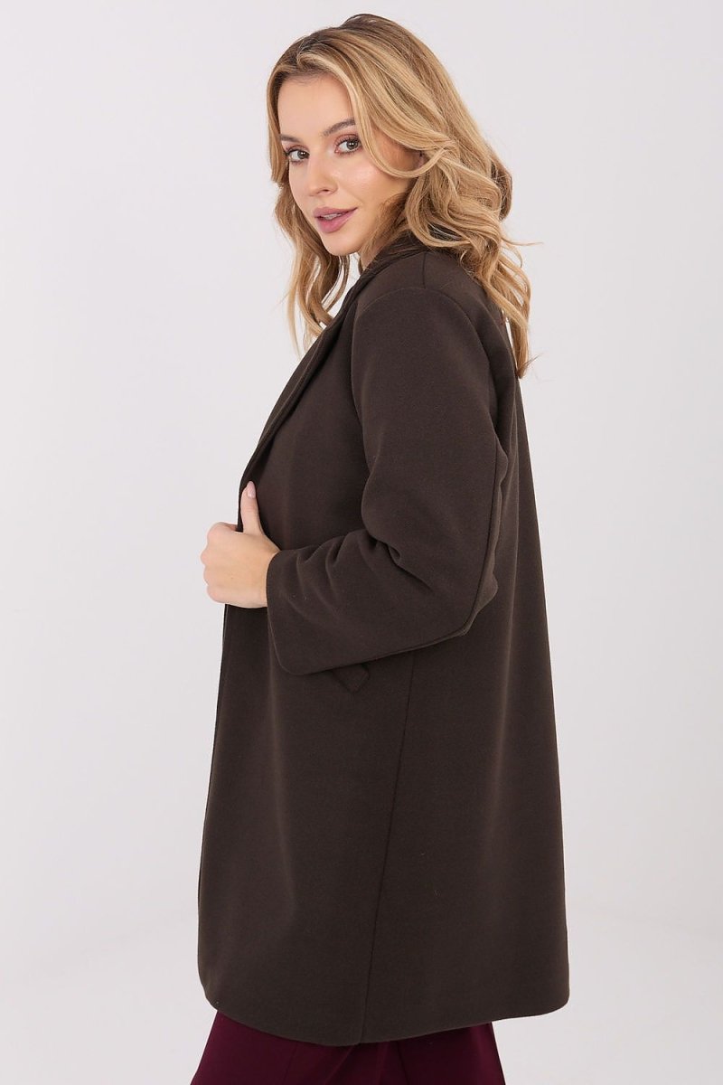 Short Transitional Coat with Lapels - 