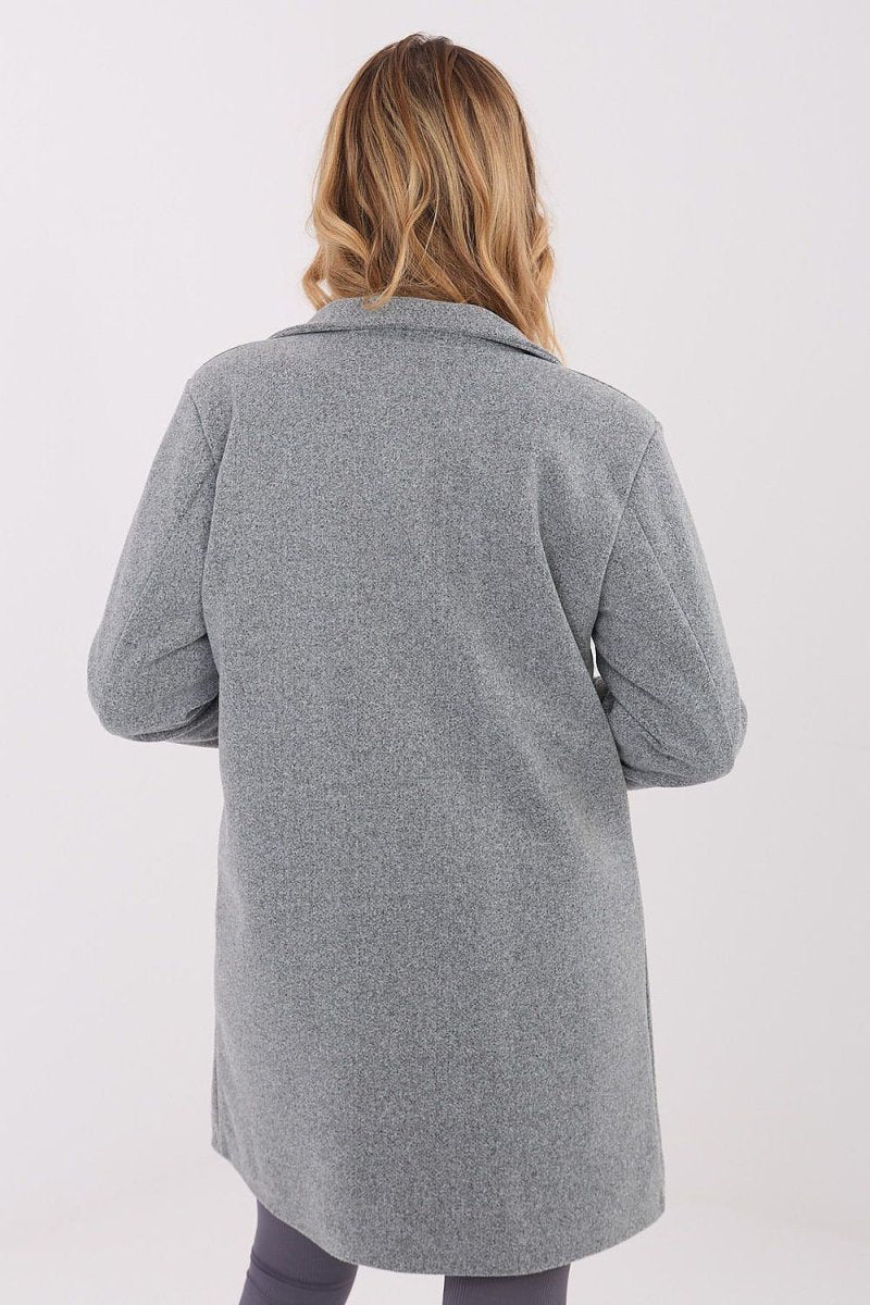 Short Transitional Coat with Lapels - 