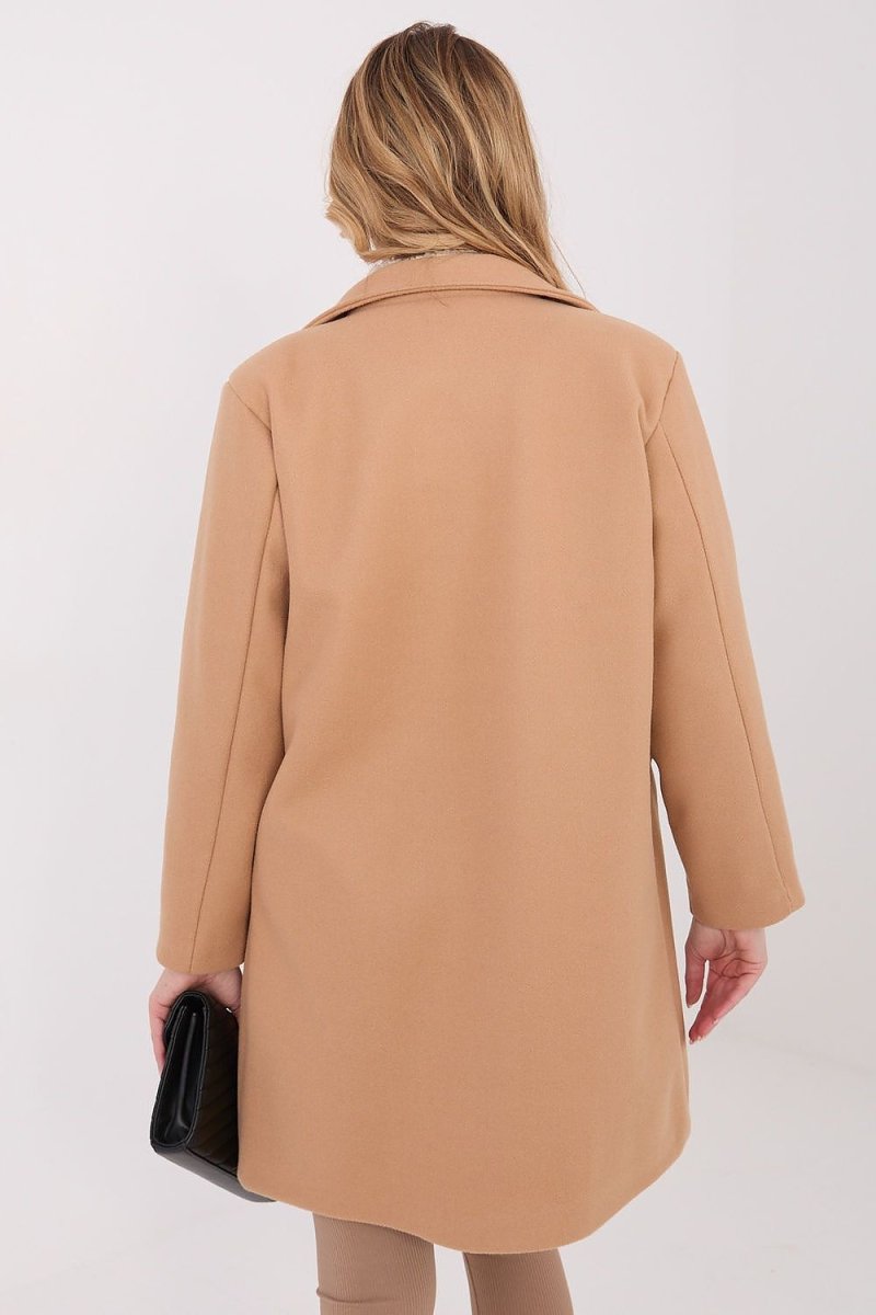 Short Transitional Coat with Lapels - 