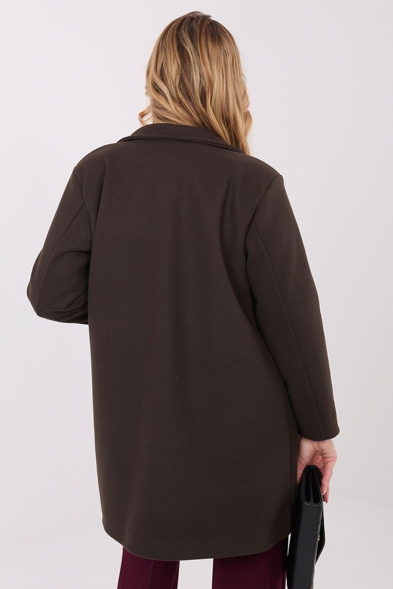 Short Transitional Coat with Lapels - 