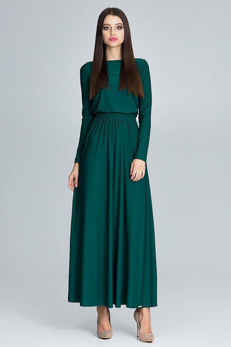 Simple Maxi Dress with Long Sleeves – Elegant, Comfortable, and Flattering Fit - Day Dress