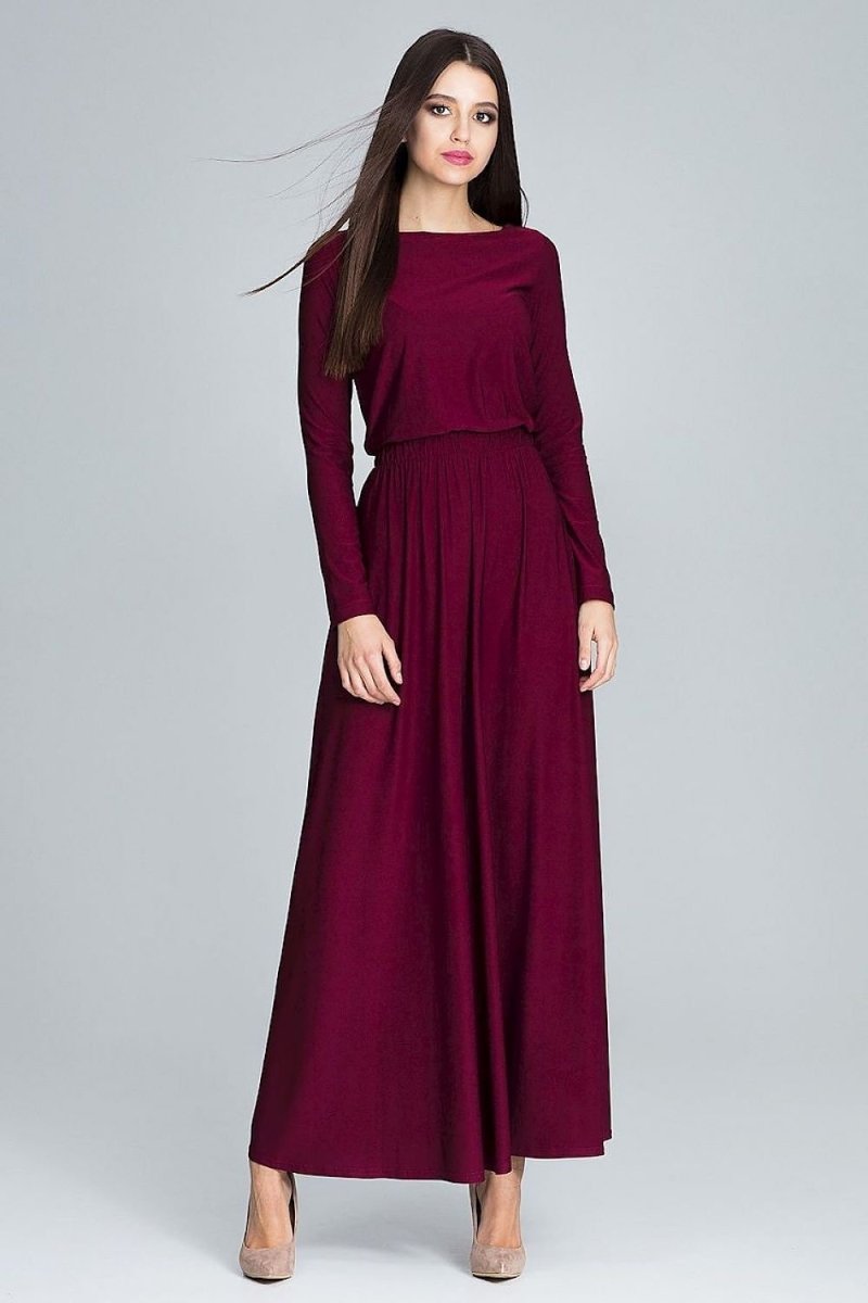 Simple Maxi Dress with Long Sleeves – Elegant, Comfortable, and Flattering Fit - Day Dress