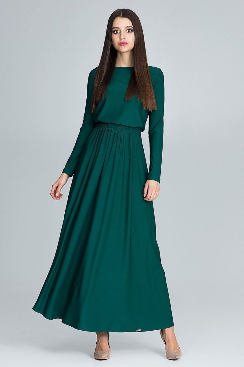 Simple Maxi Dress with Long Sleeves – Elegant, Comfortable, and Flattering Fit - Day Dress
