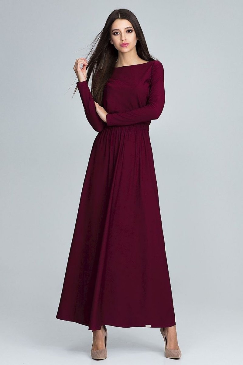Simple Maxi Dress with Long Sleeves – Elegant, Comfortable, and Flattering Fit - Day Dress