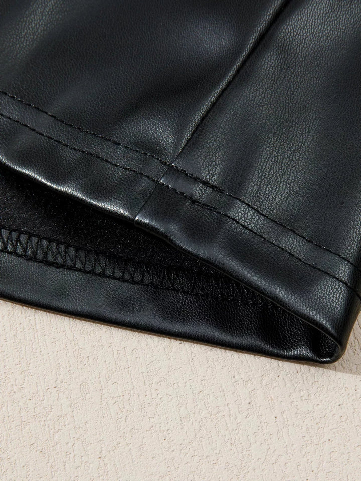 Sleeveless Faux Leather Mini Dress - 