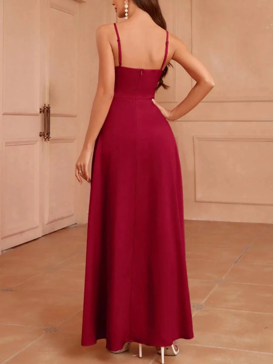 Slit Spaghetti Strap Maxi Dress - 