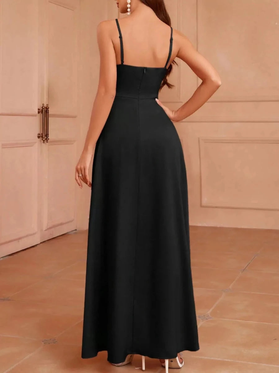 Slit Spaghetti Strap Maxi Dress - 