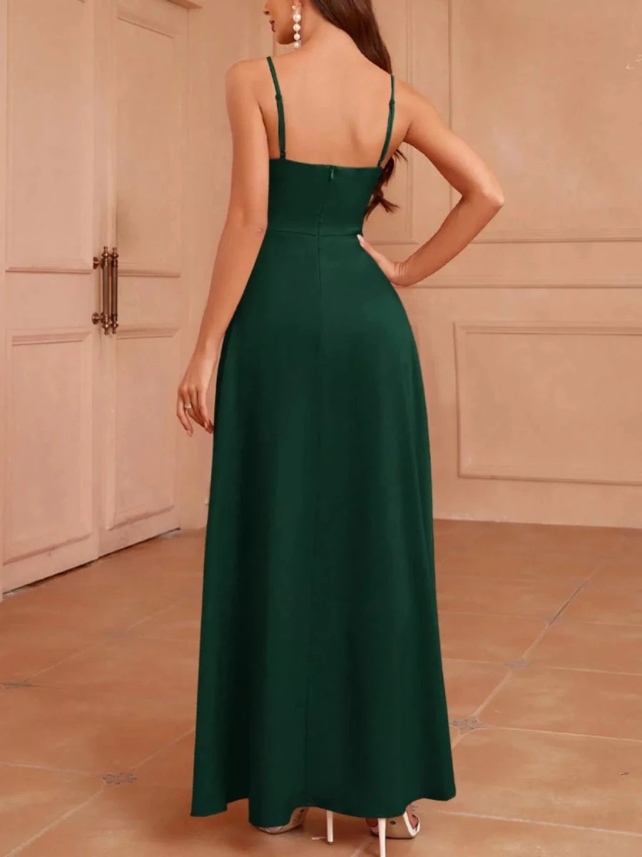 Slit Spaghetti Strap Maxi Dress - 