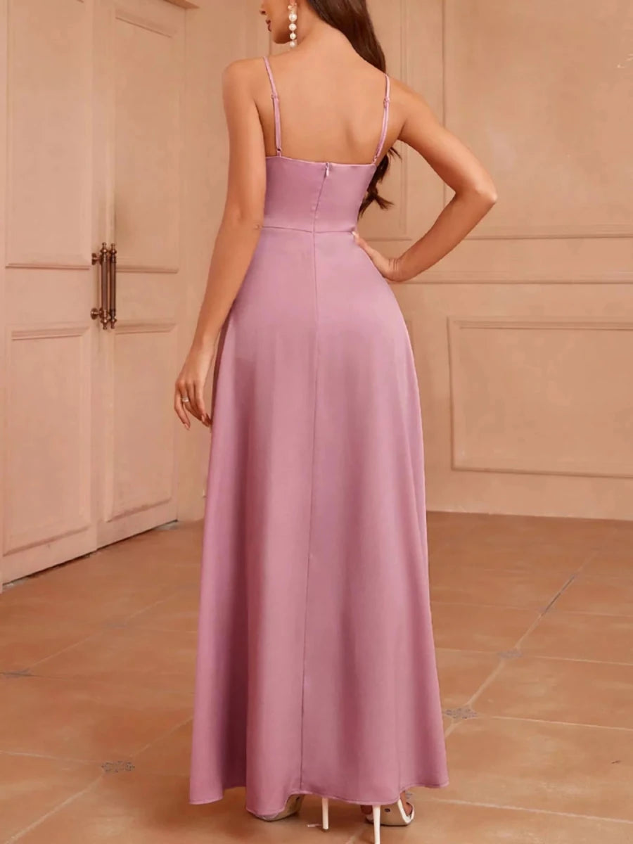 Slit Spaghetti Strap Maxi Dress - 