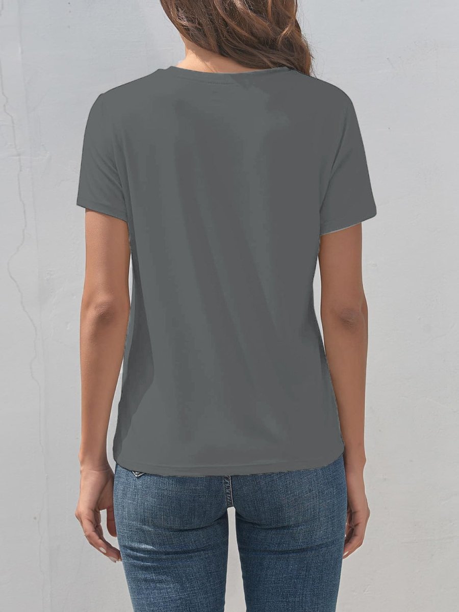 Smile Graphic Round Neck Short Sleeve T-Shirt - Top
