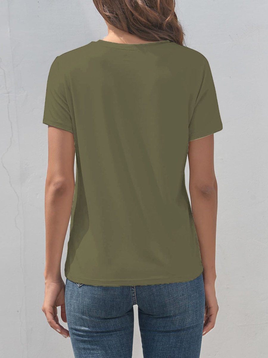 Smile Graphic Round Neck Short Sleeve T-Shirt - Top