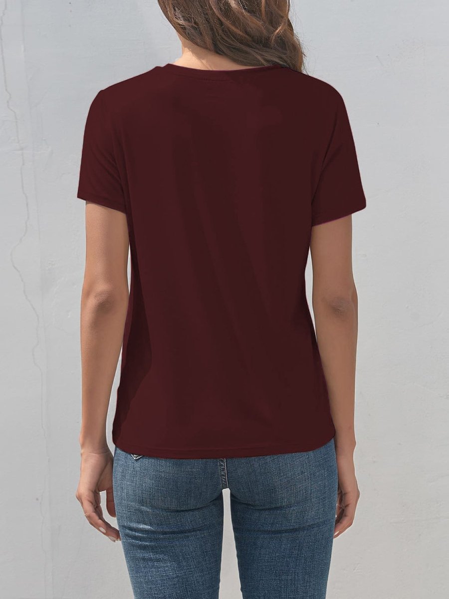 Smile Graphic Round Neck Short Sleeve T-Shirt - Top