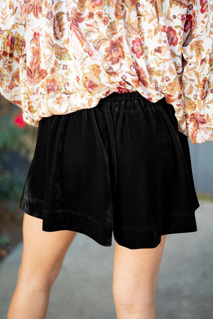 Smocked High Waist Shorts - Bottoms