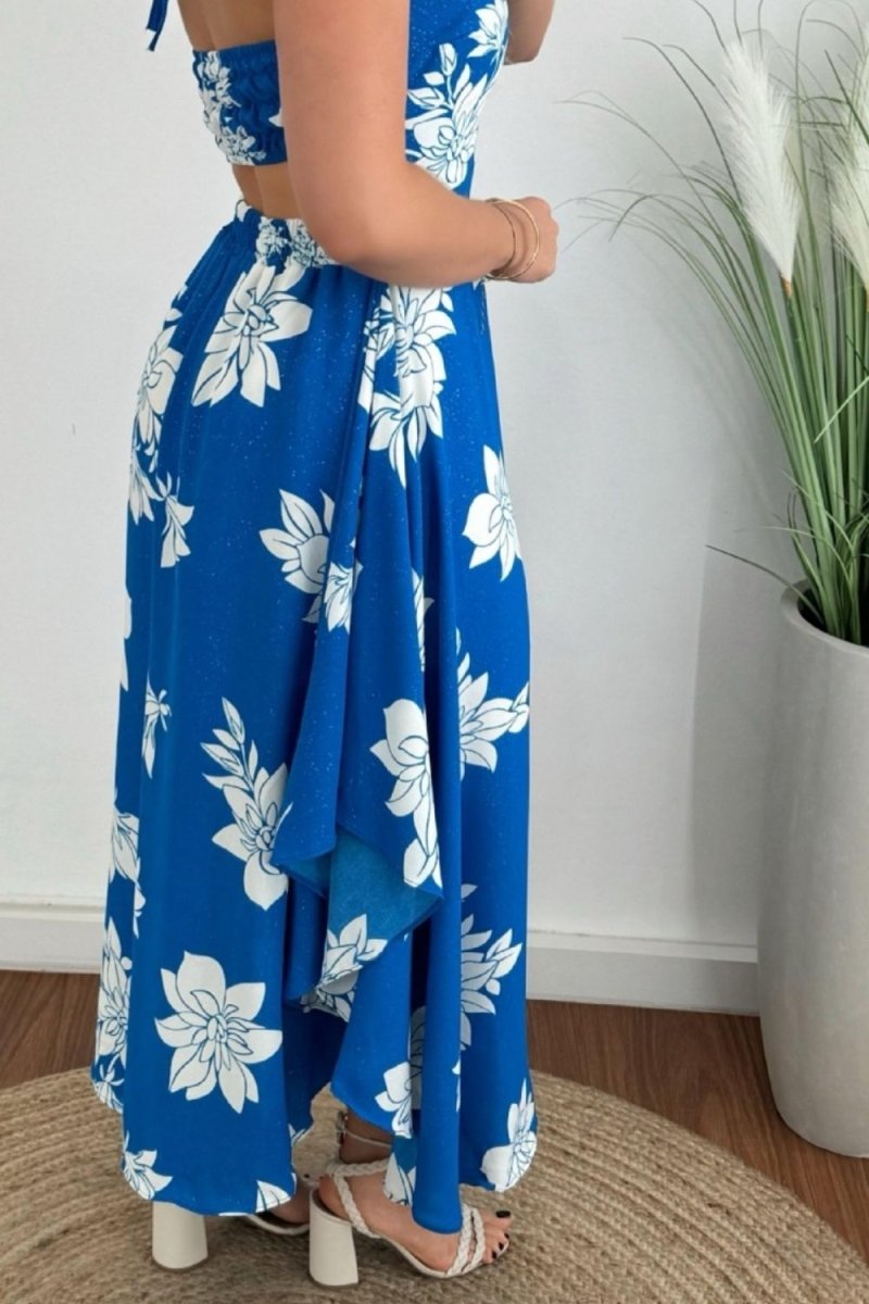 Smocked Printed Halter Neck Dress - New Arrivals