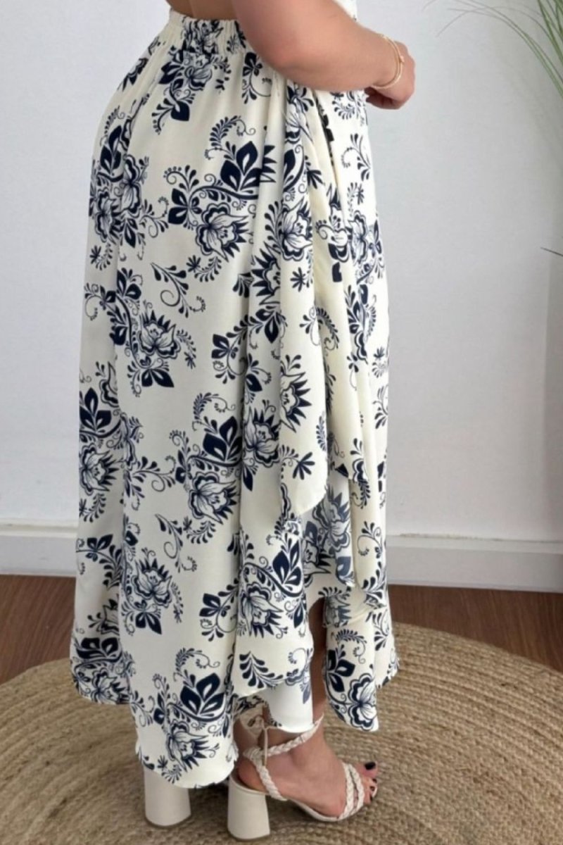 Smocked Printed Halter Neck Dress - New Arrivals