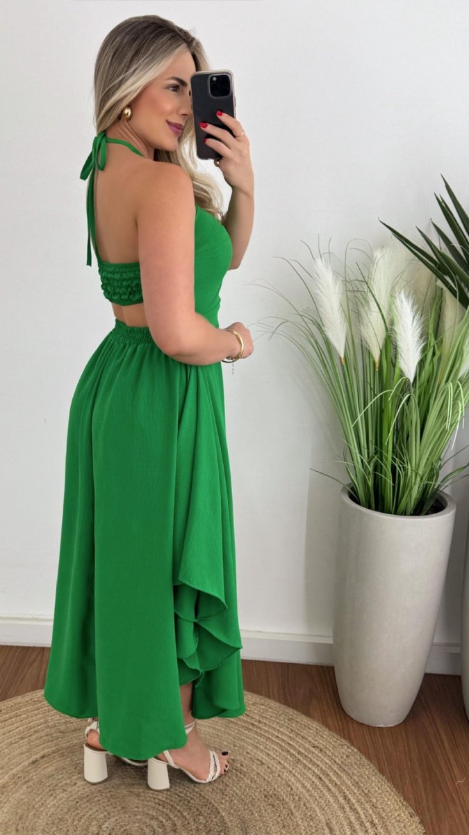 Smocked Printed Halter Neck Dress - New Arrivals