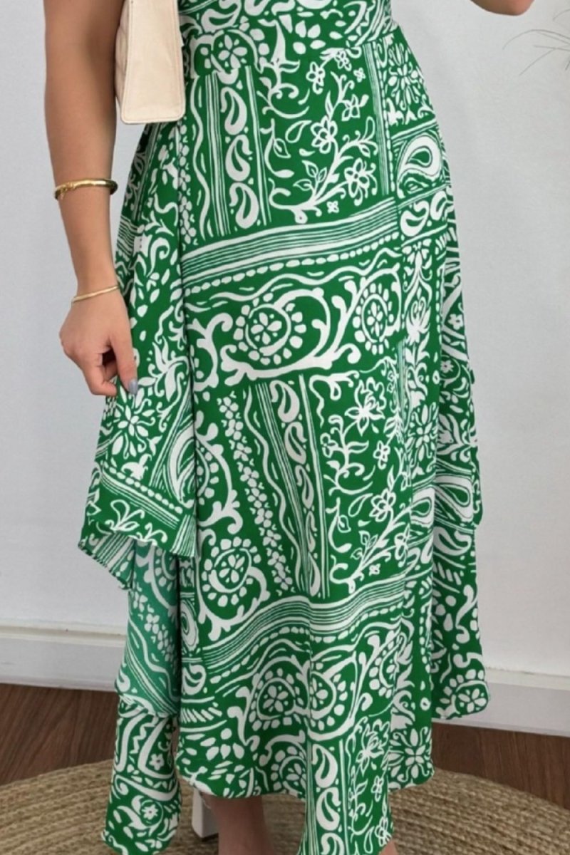 Smocked Printed Halter Neck Dress - New Arrivals