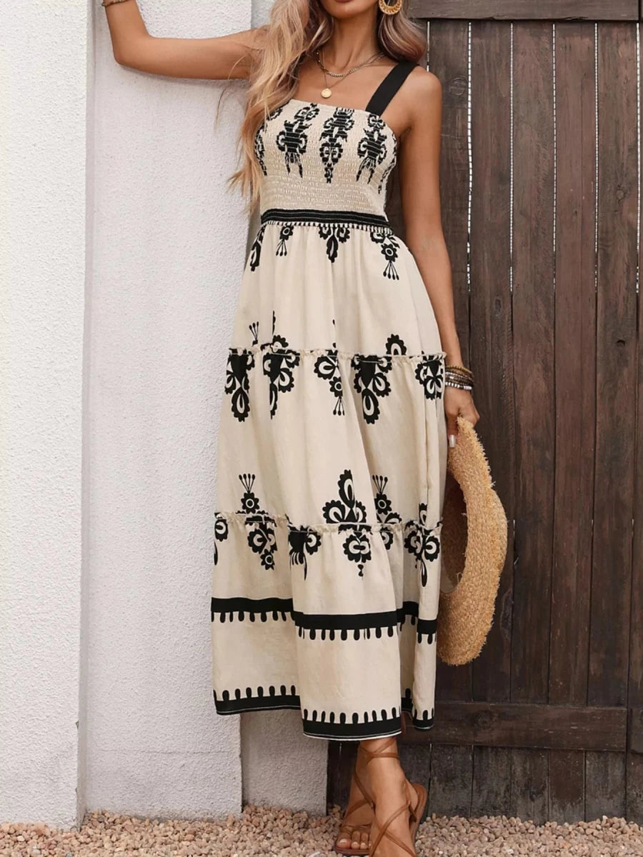 Smocked Tiered Maxi Dress - 