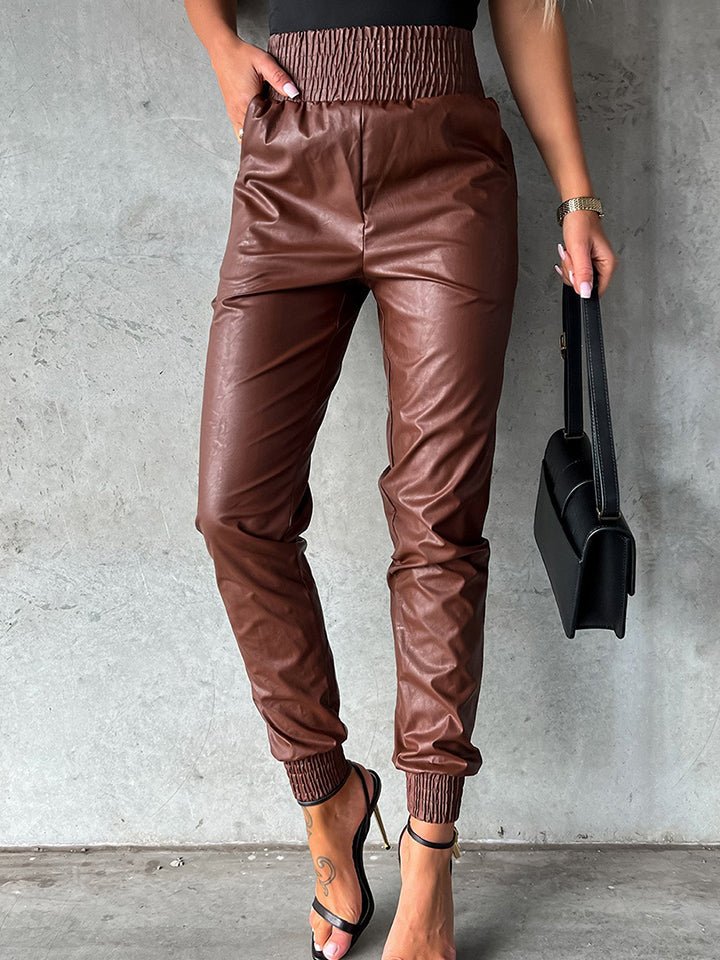 Smocked Waist Long Pants - Bottoms