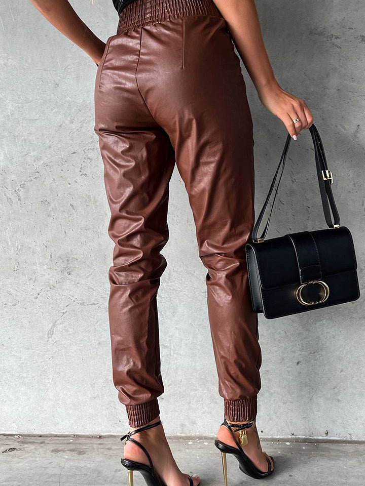 Smocked Waist Long Pants - Bottoms