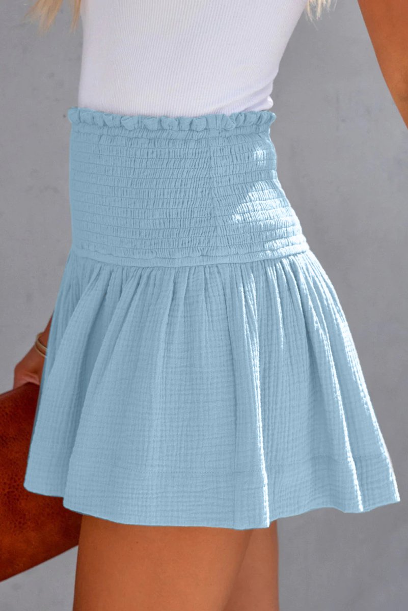 Smocked Waistband Shorts - Bottoms