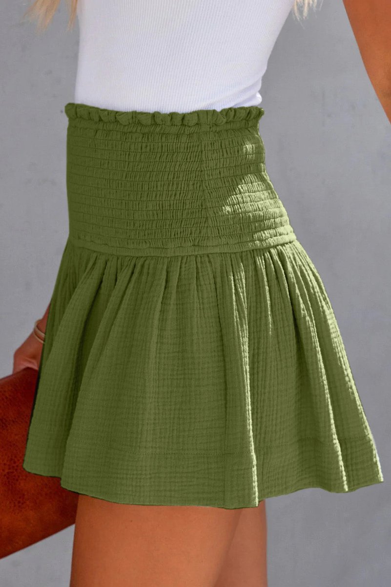 Smocked Waistband Shorts - Bottoms