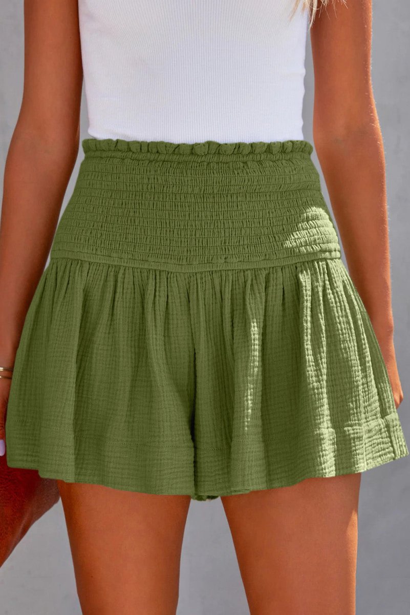 Smocked Waistband Shorts - Bottoms