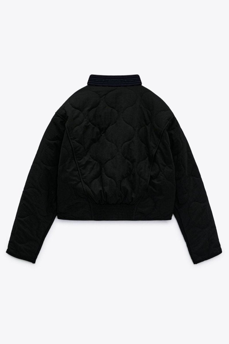 Snap Down Baseball Collar Jacket - Outerwear